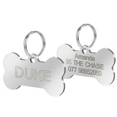 Dog name tag front back